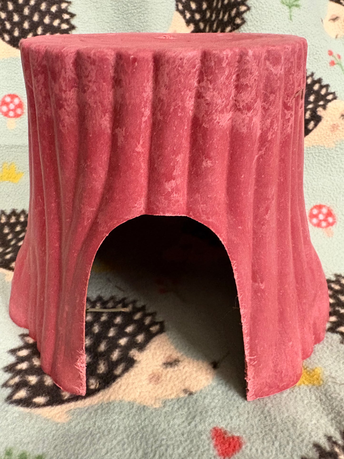 Tree trunk hideout (used)