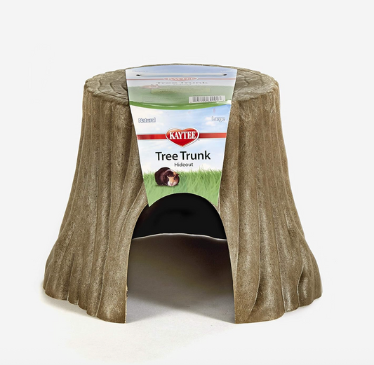 Tree trunk hideout (used)